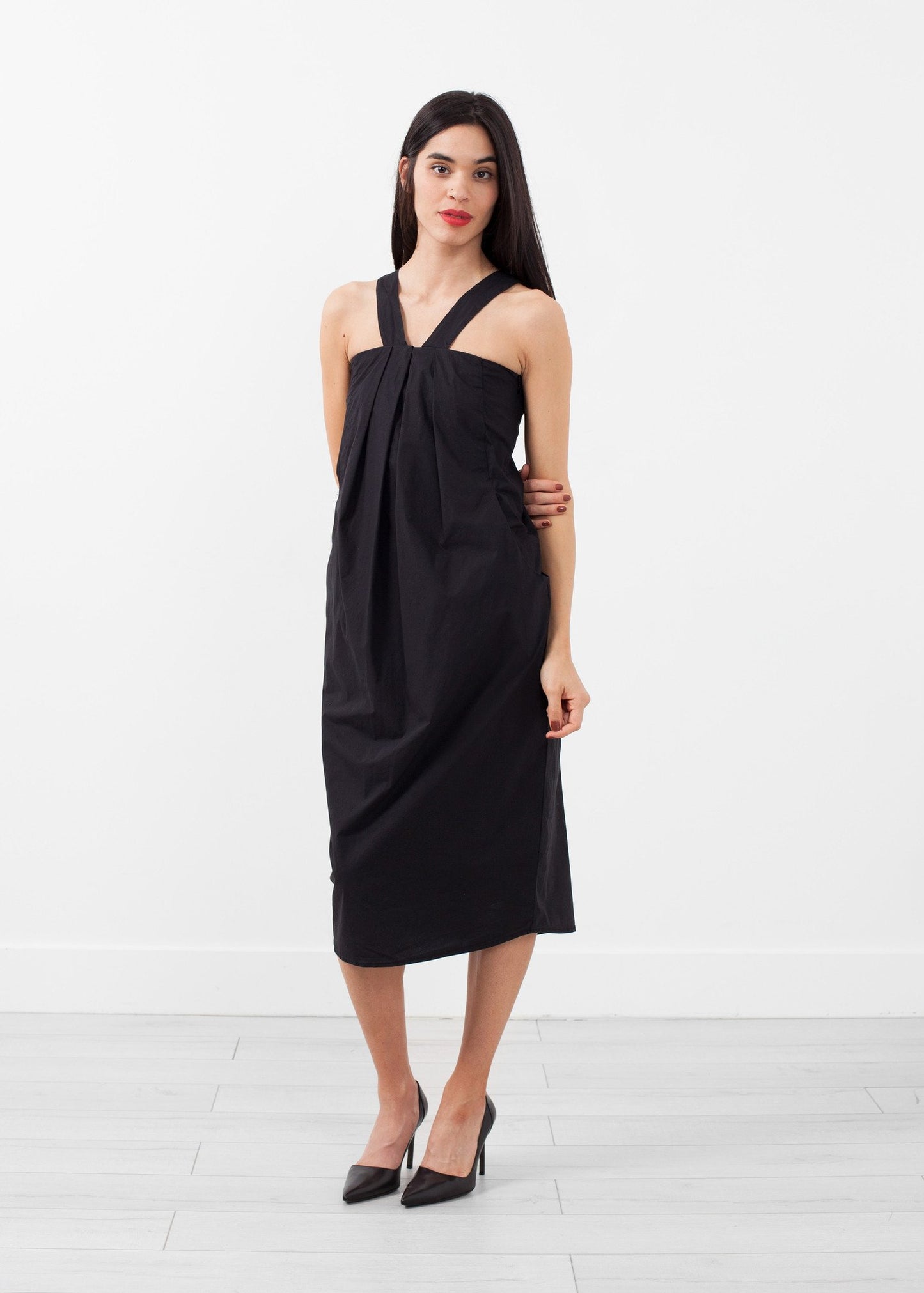 V-Strap Pocket Dress - annaclothes