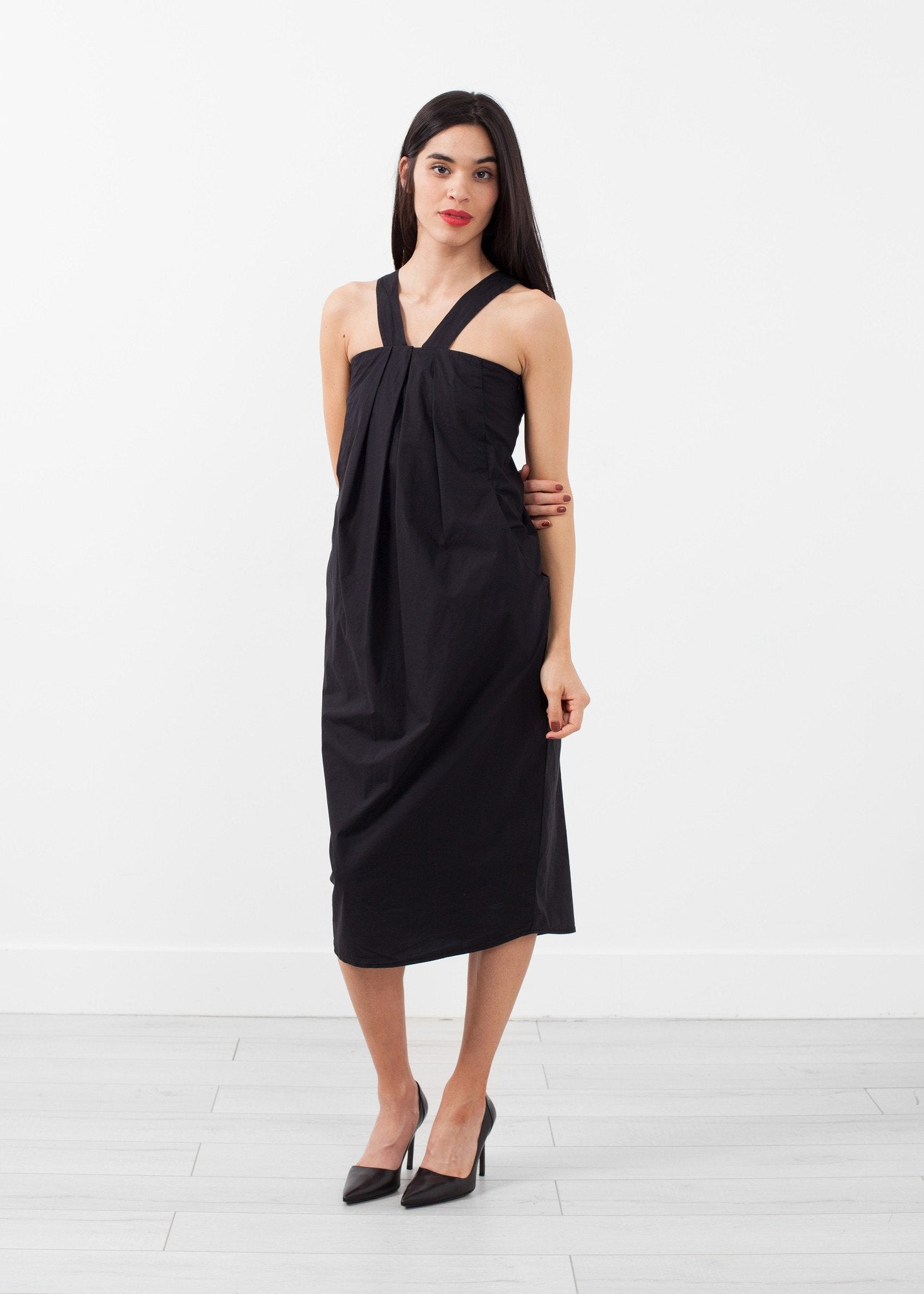 V-Strap Pocket Dress - annaclothes