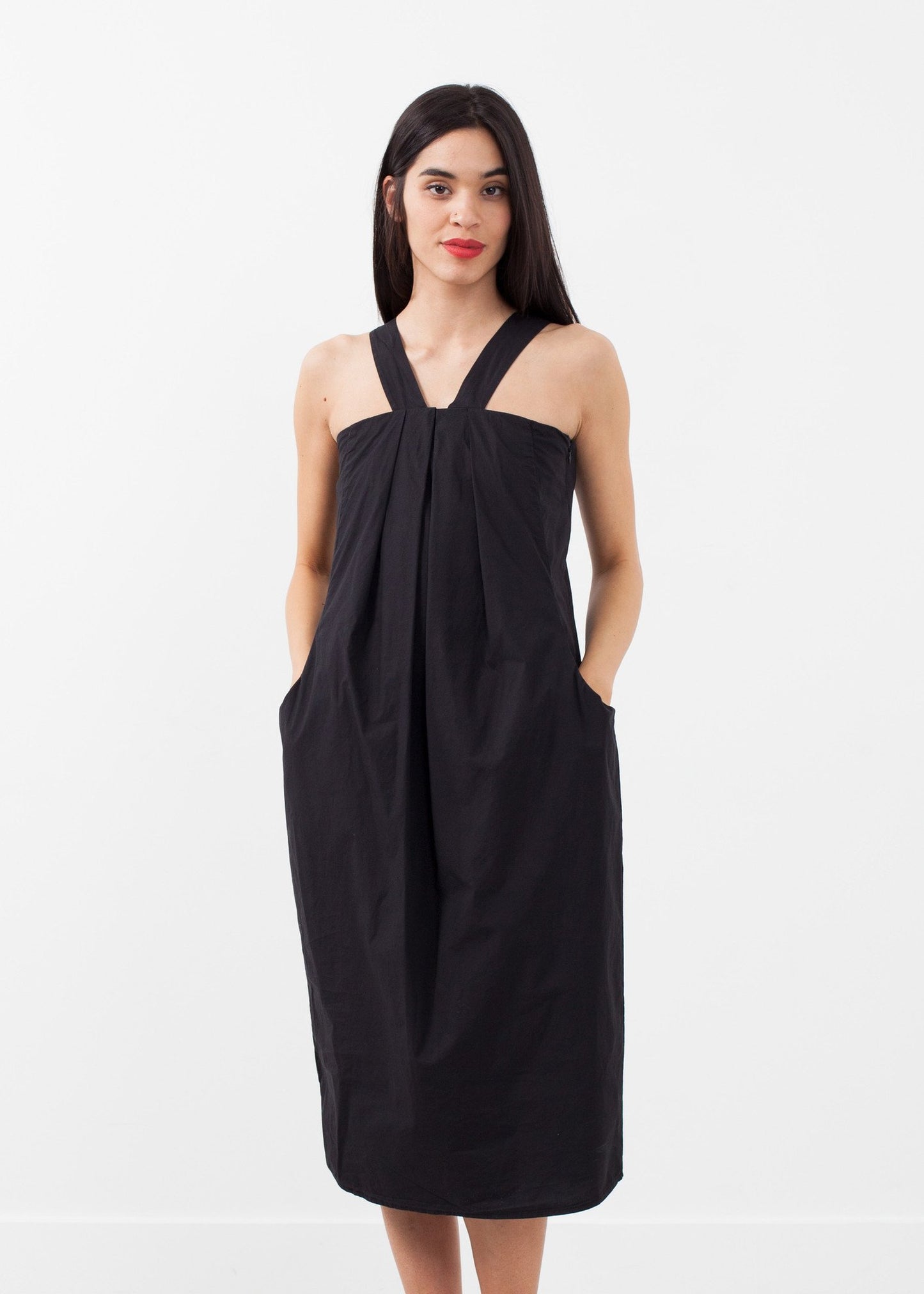 V-Strap Pocket Dress - annaclothes