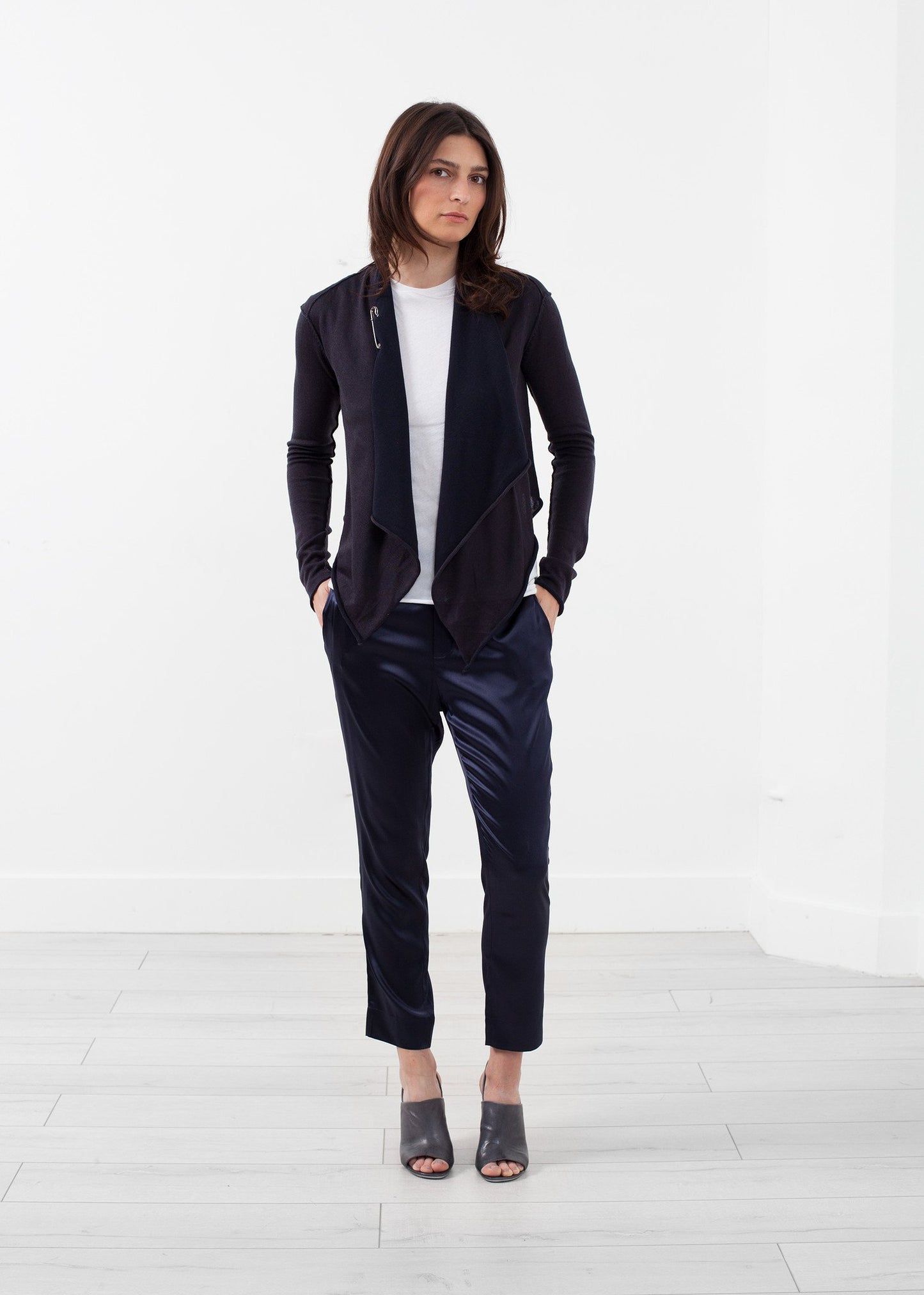 Draped Neck Cardigan - annaclothes