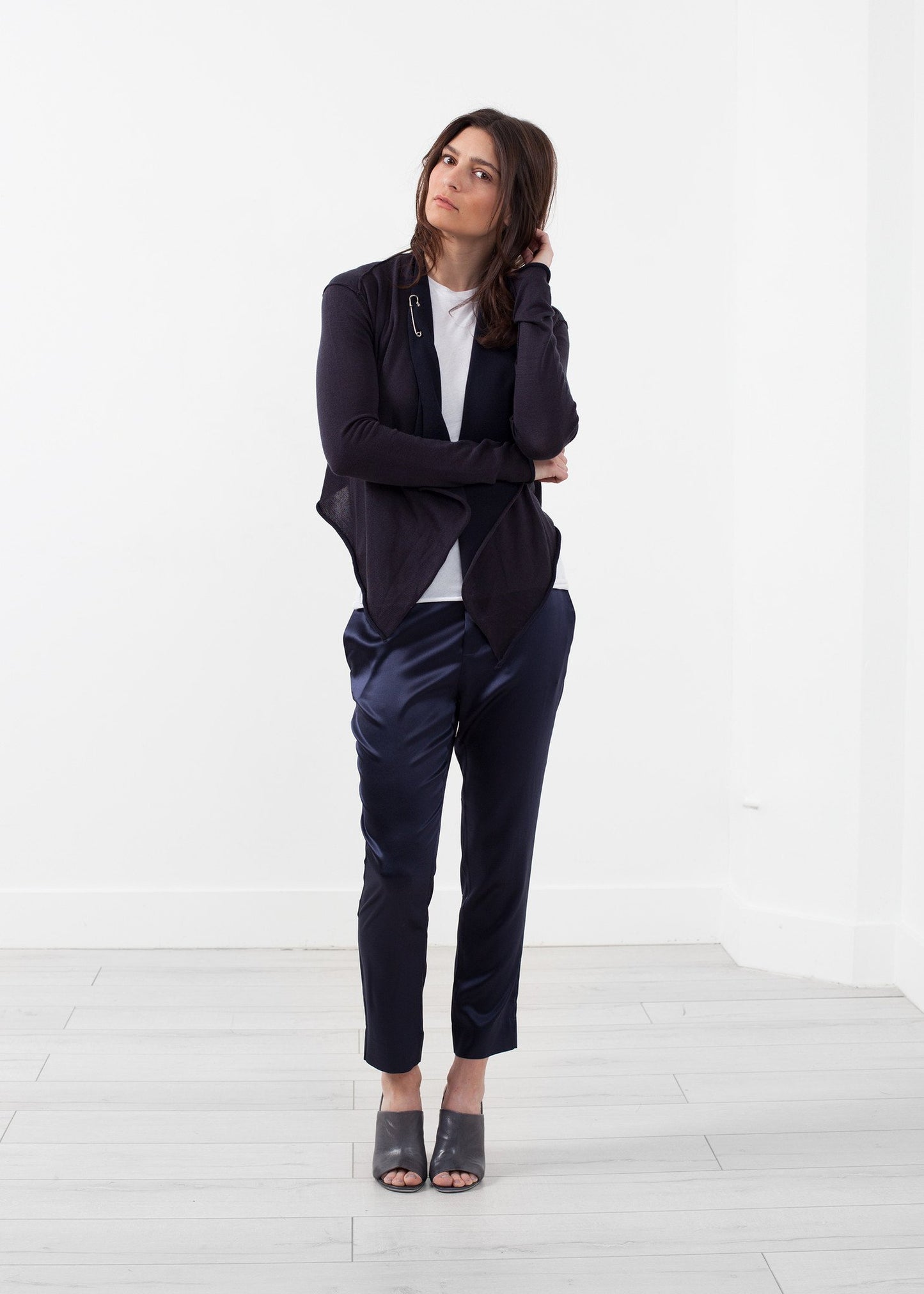 Draped Neck Cardigan - annaclothes