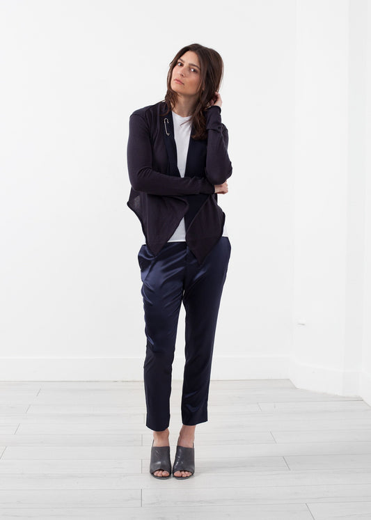 Draped Neck Cardigan - annaclothes