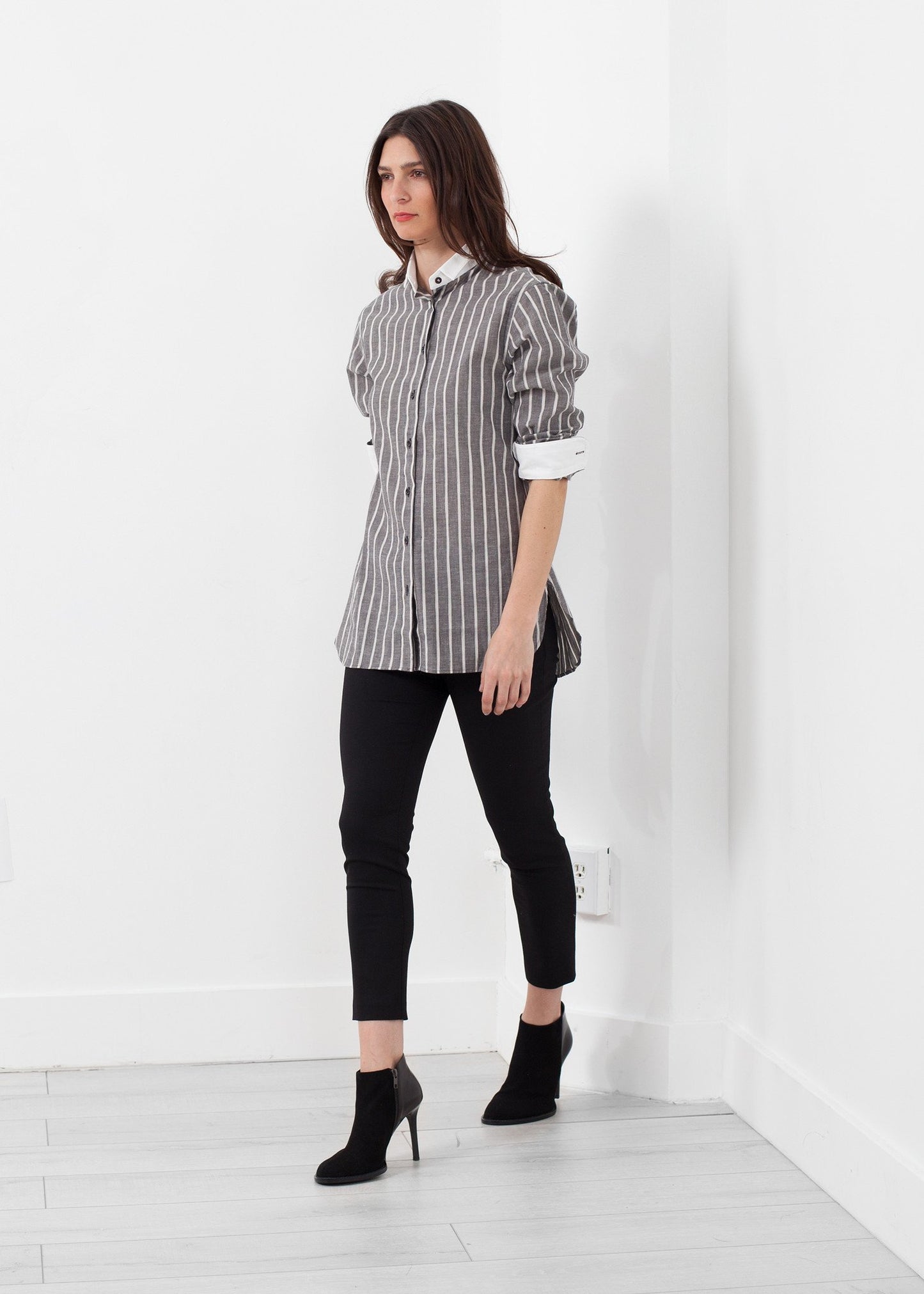 Striped Tuxedo Shirt - annaclothes