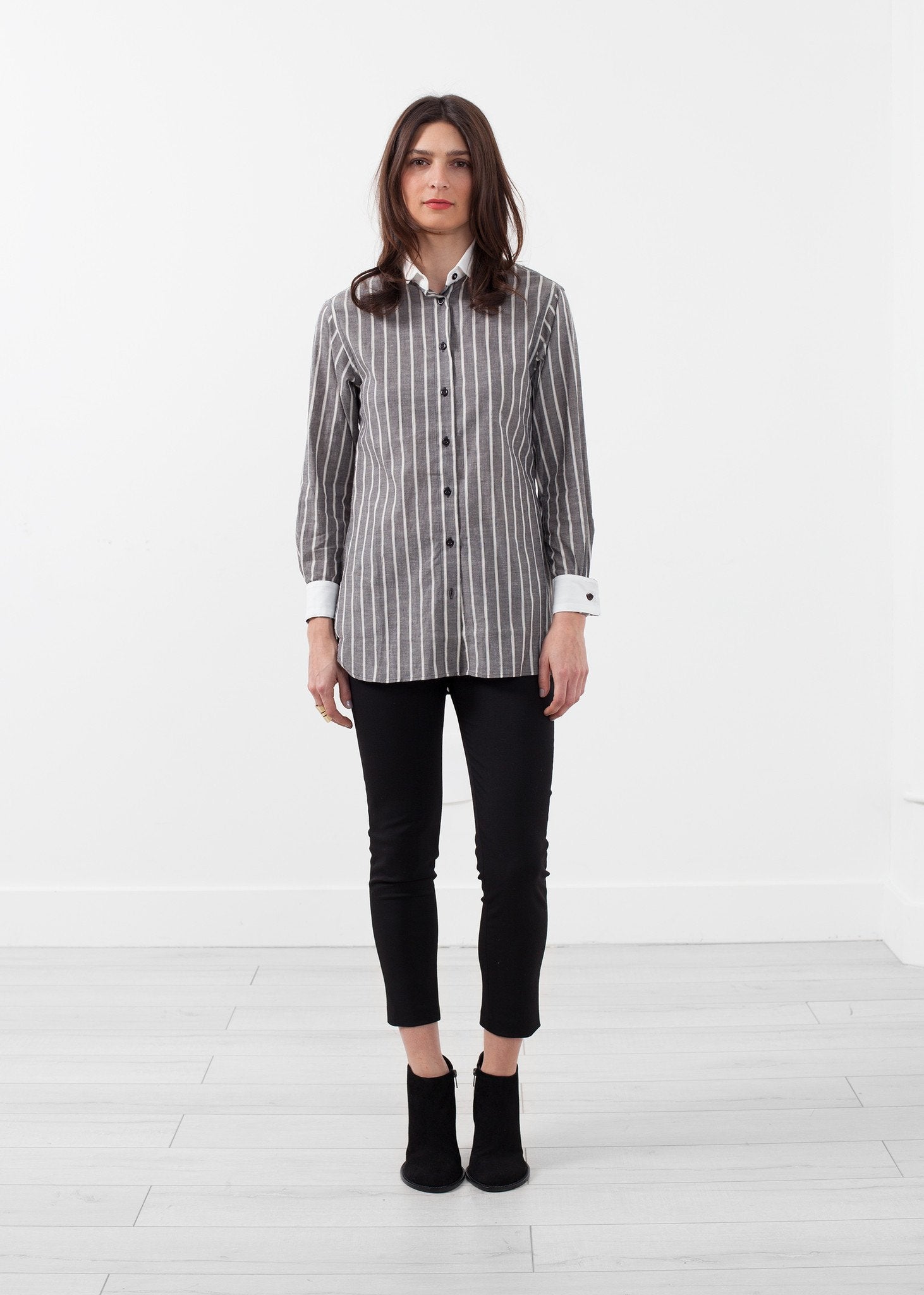 Striped Tuxedo Shirt - annaclothes