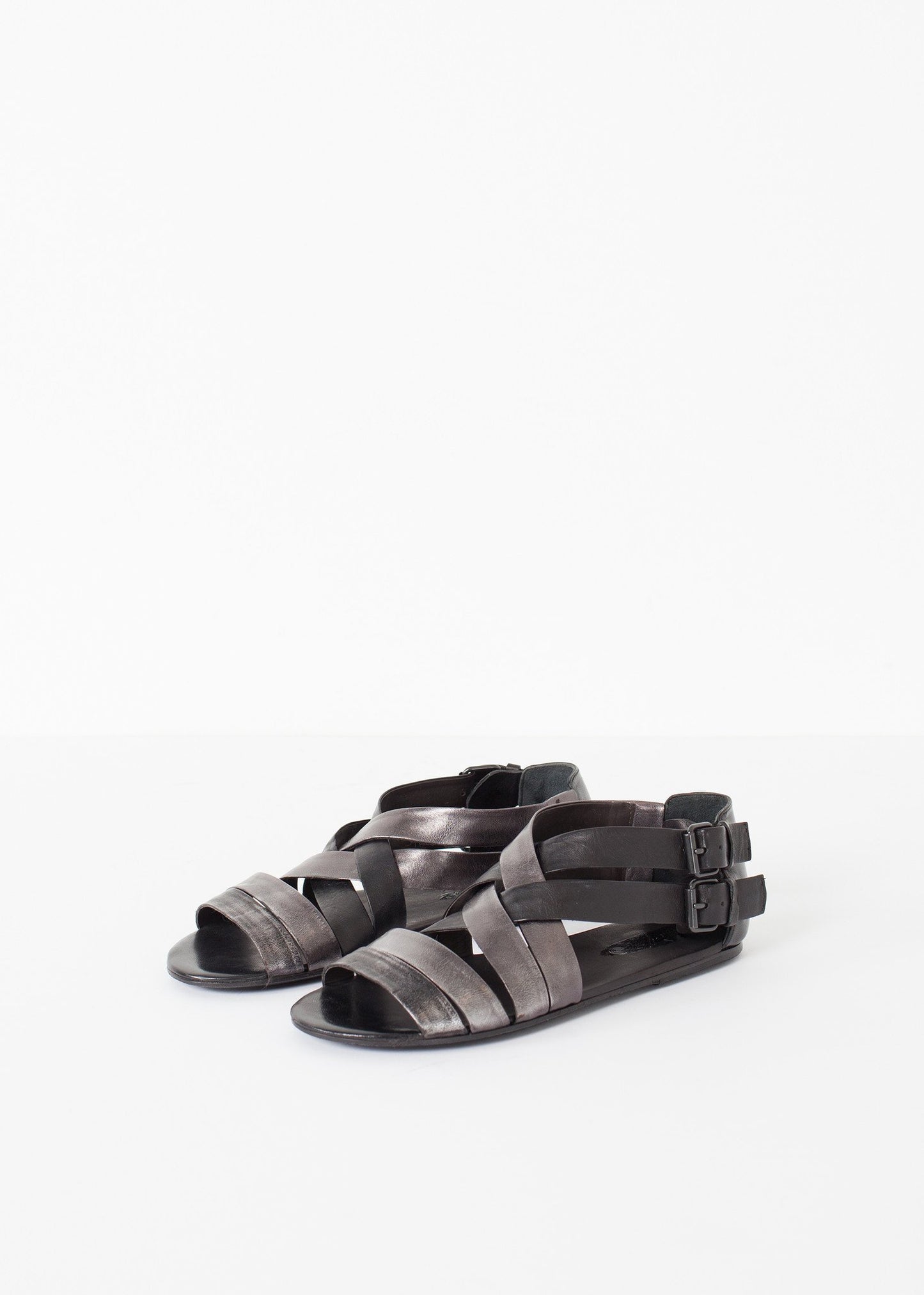 Wrap Sandal in Black/Steel - annaclothes