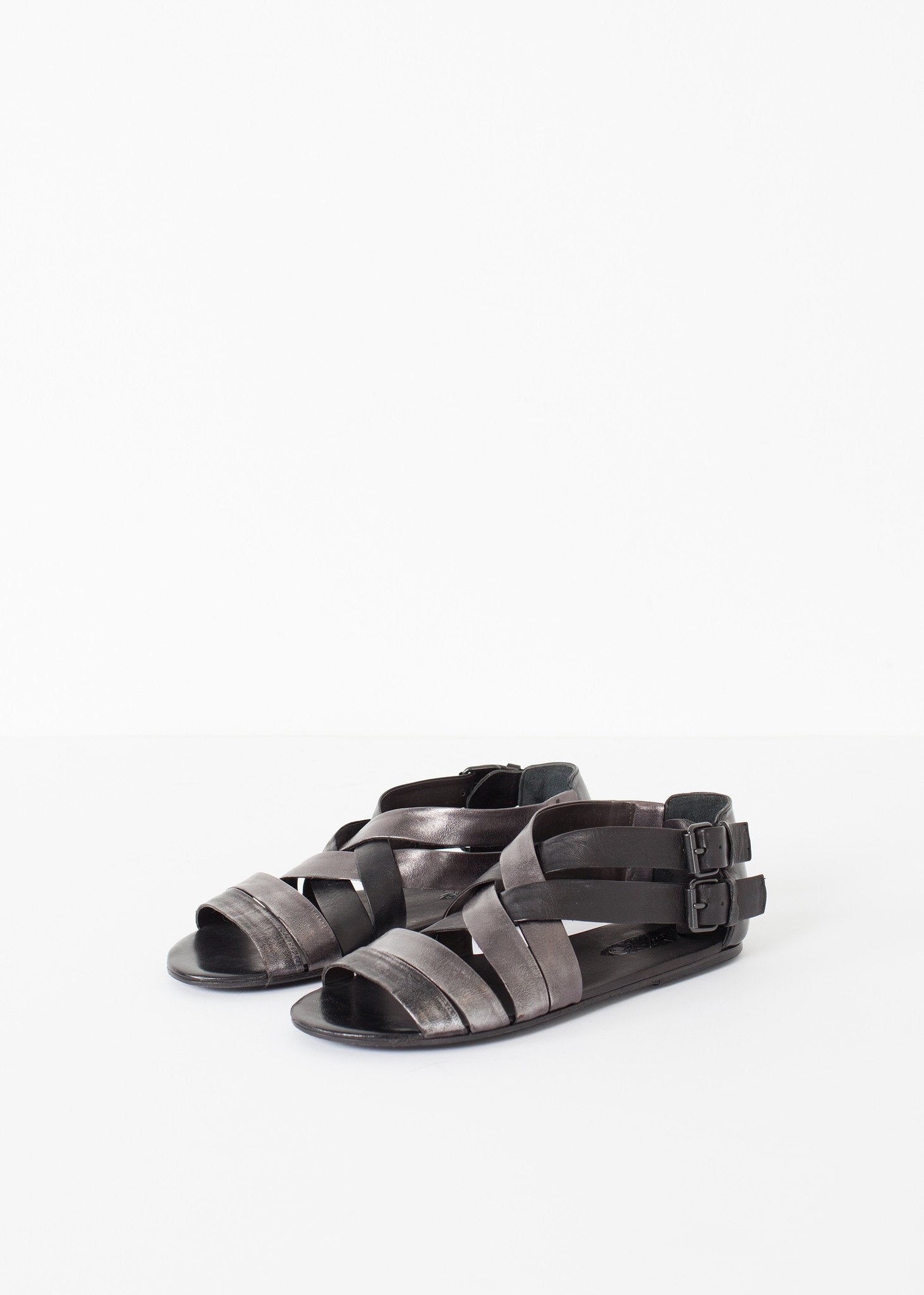 Wrap Sandal in Black/Steel - annaclothes
