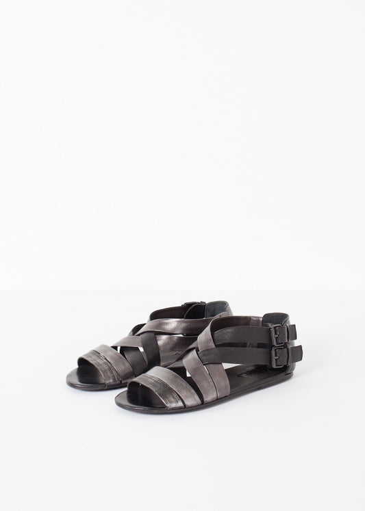 Wrap Sandal in Black/Steel - annaclothes