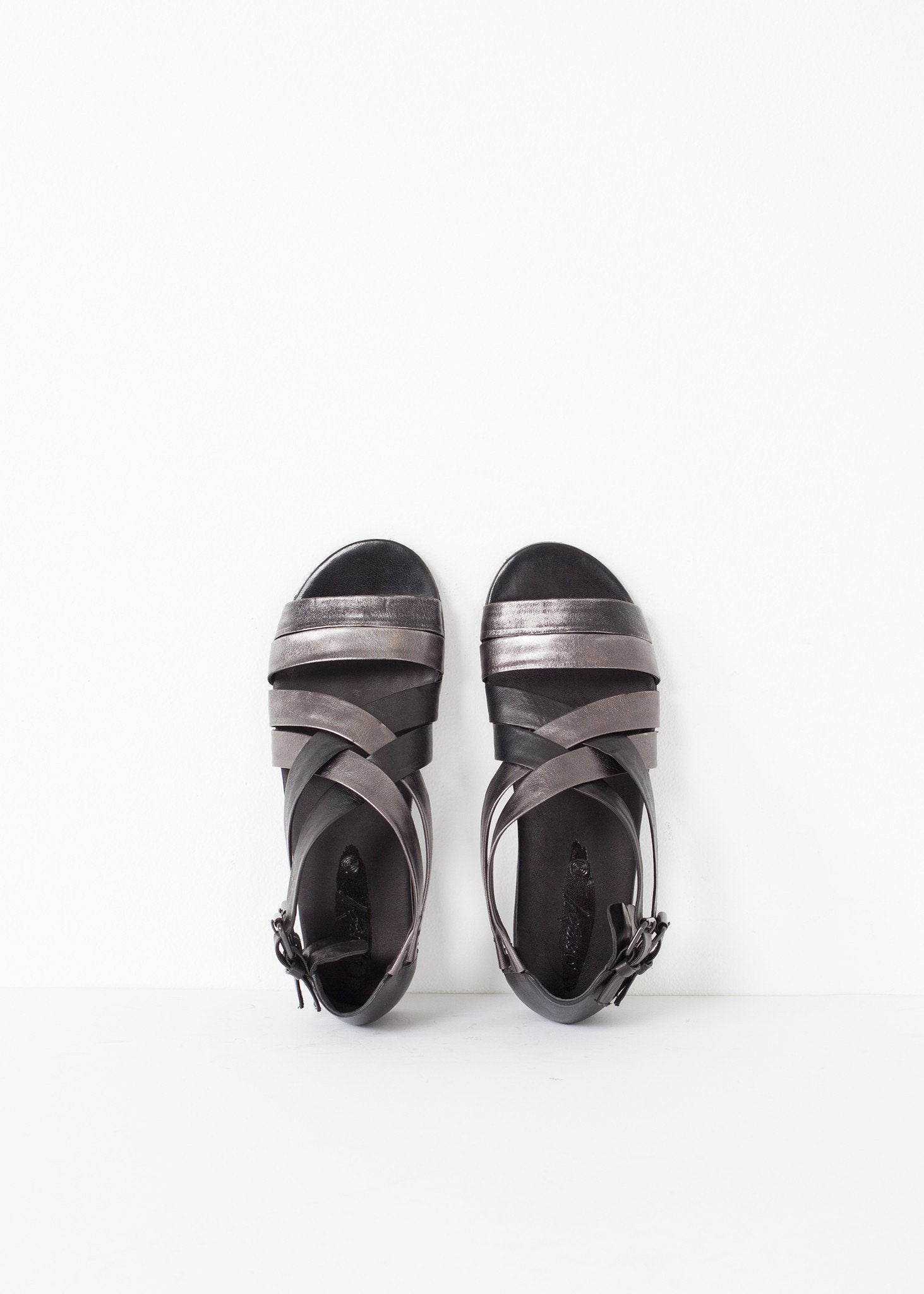 Wrap Sandal in Black/Steel - annaclothes