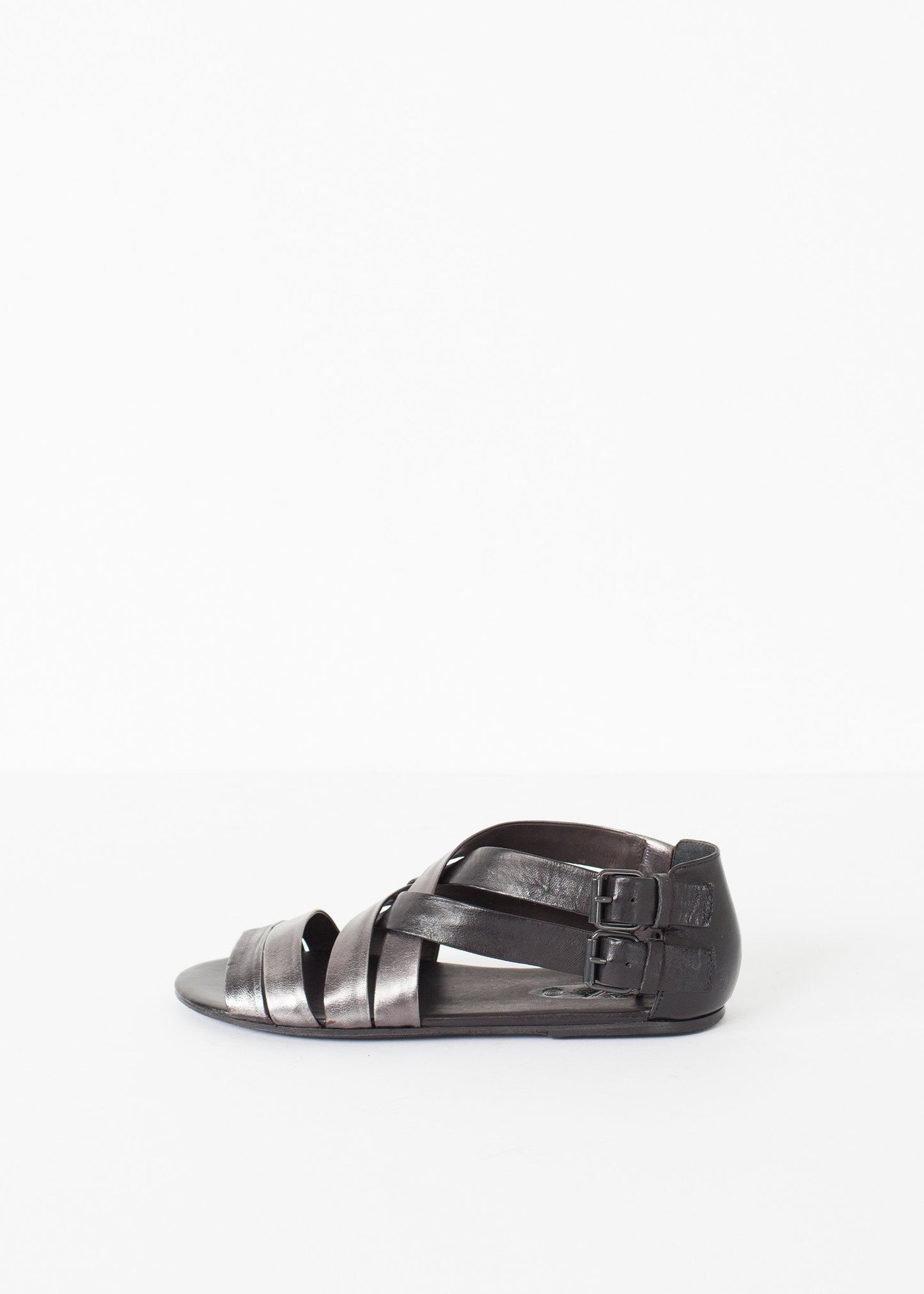 Wrap Sandal in Black/Steel - annaclothes