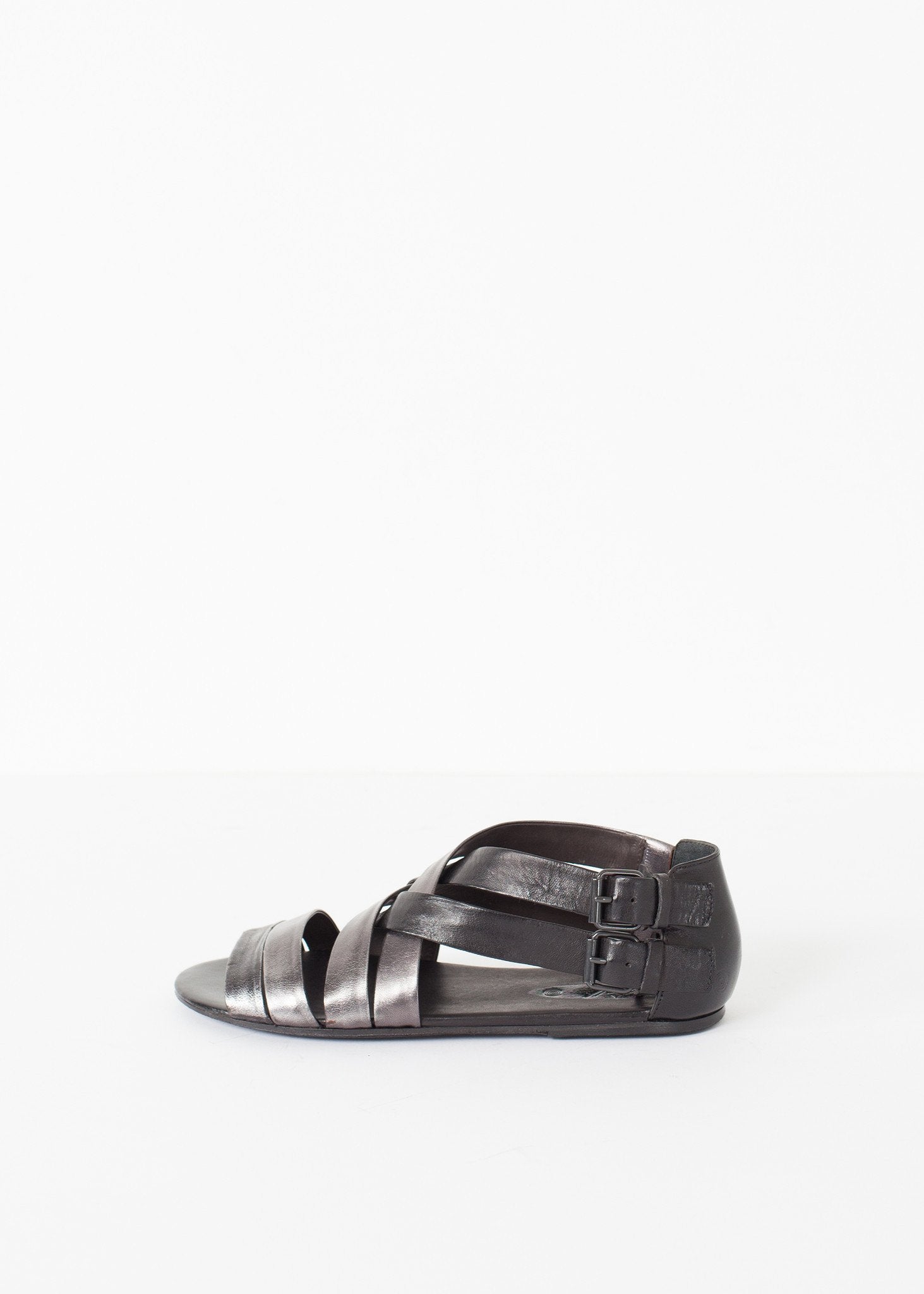 Wrap Sandal in Black/Steel - annaclothes