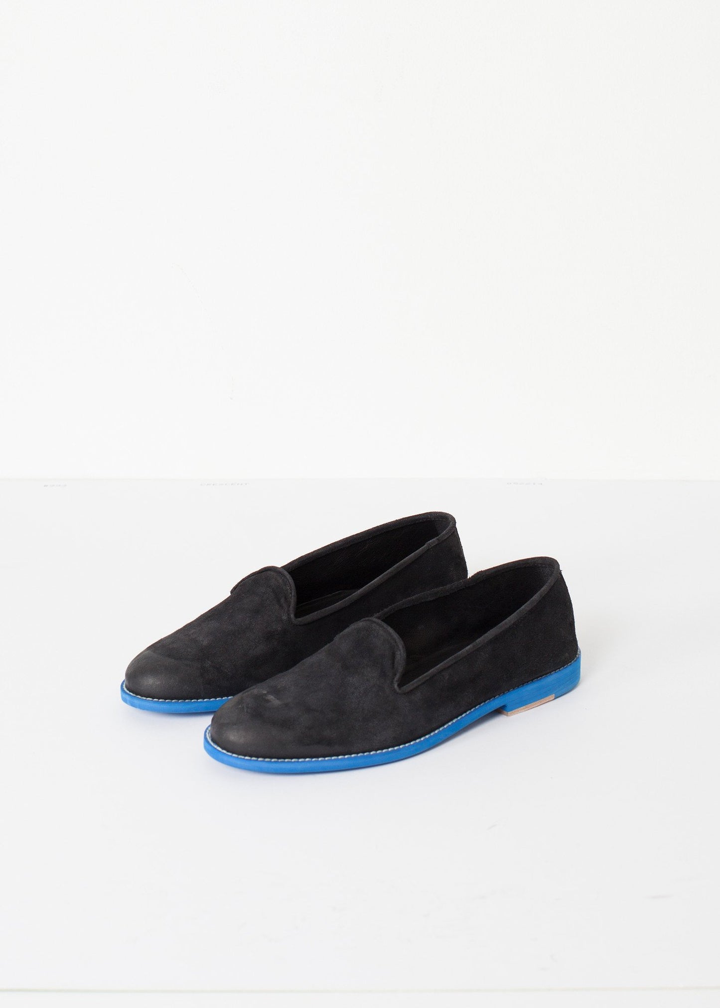Suede Loafers - Black/Blue - annaclothes