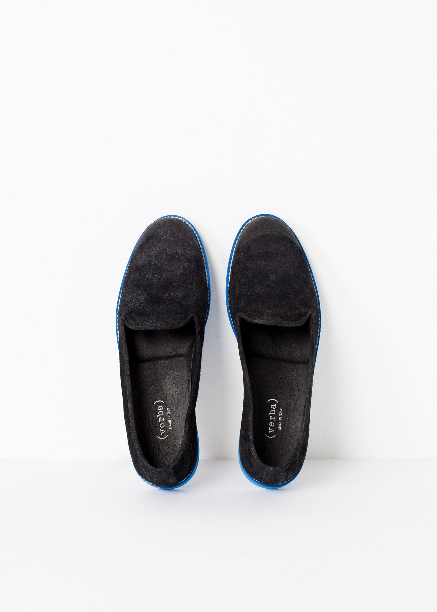 Suede Loafers - Black/Blue - annaclothes