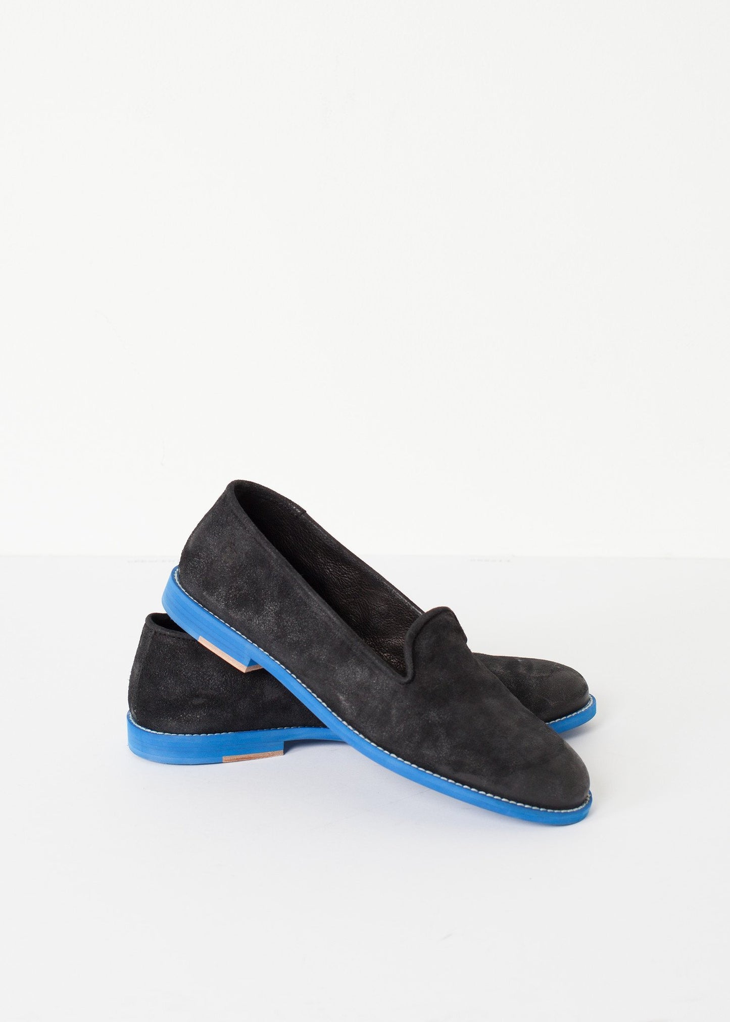 Suede Loafers - Black/Blue - annaclothes