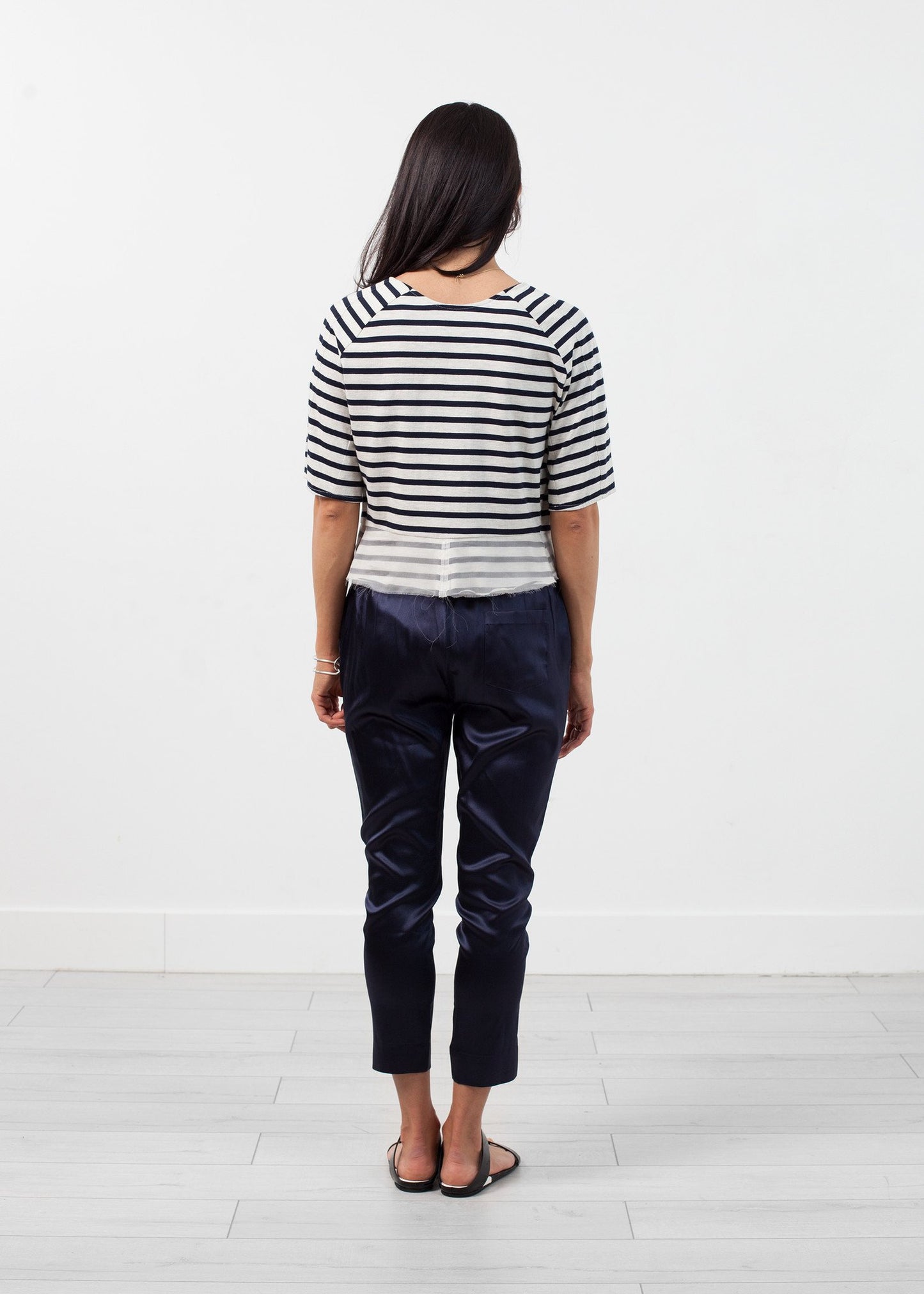 Sleeve Top in Navy Stripe - annaclothes