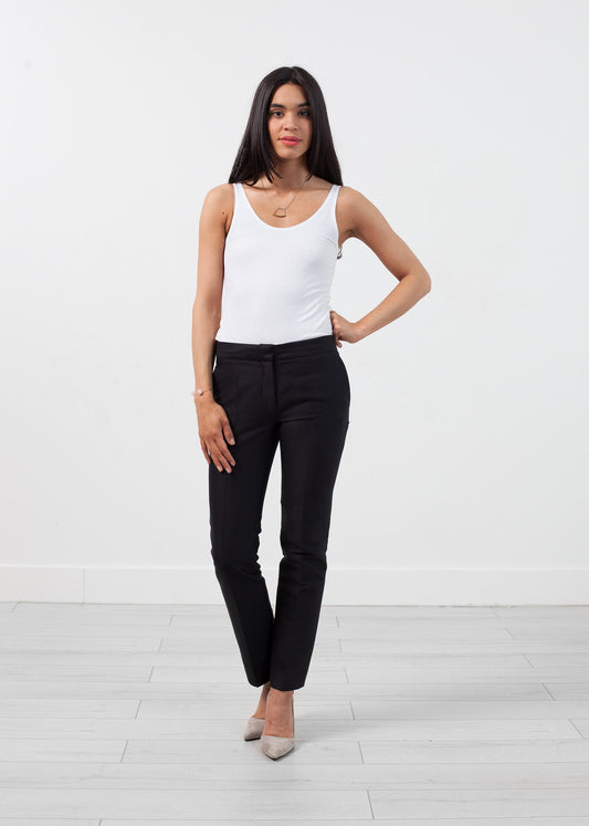 Straight Seam Trouser in Black - annaclothes