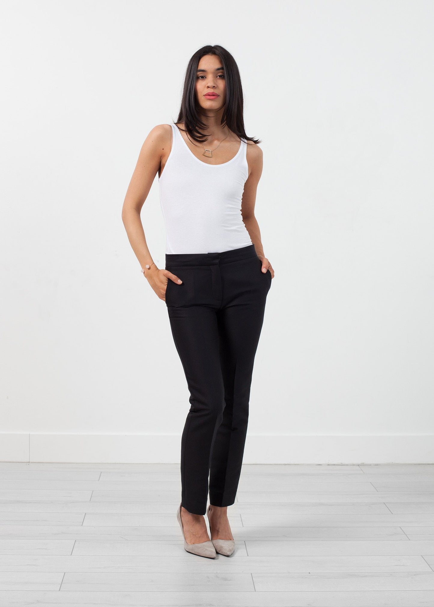 Straight Seam Trouser in Black - annaclothes