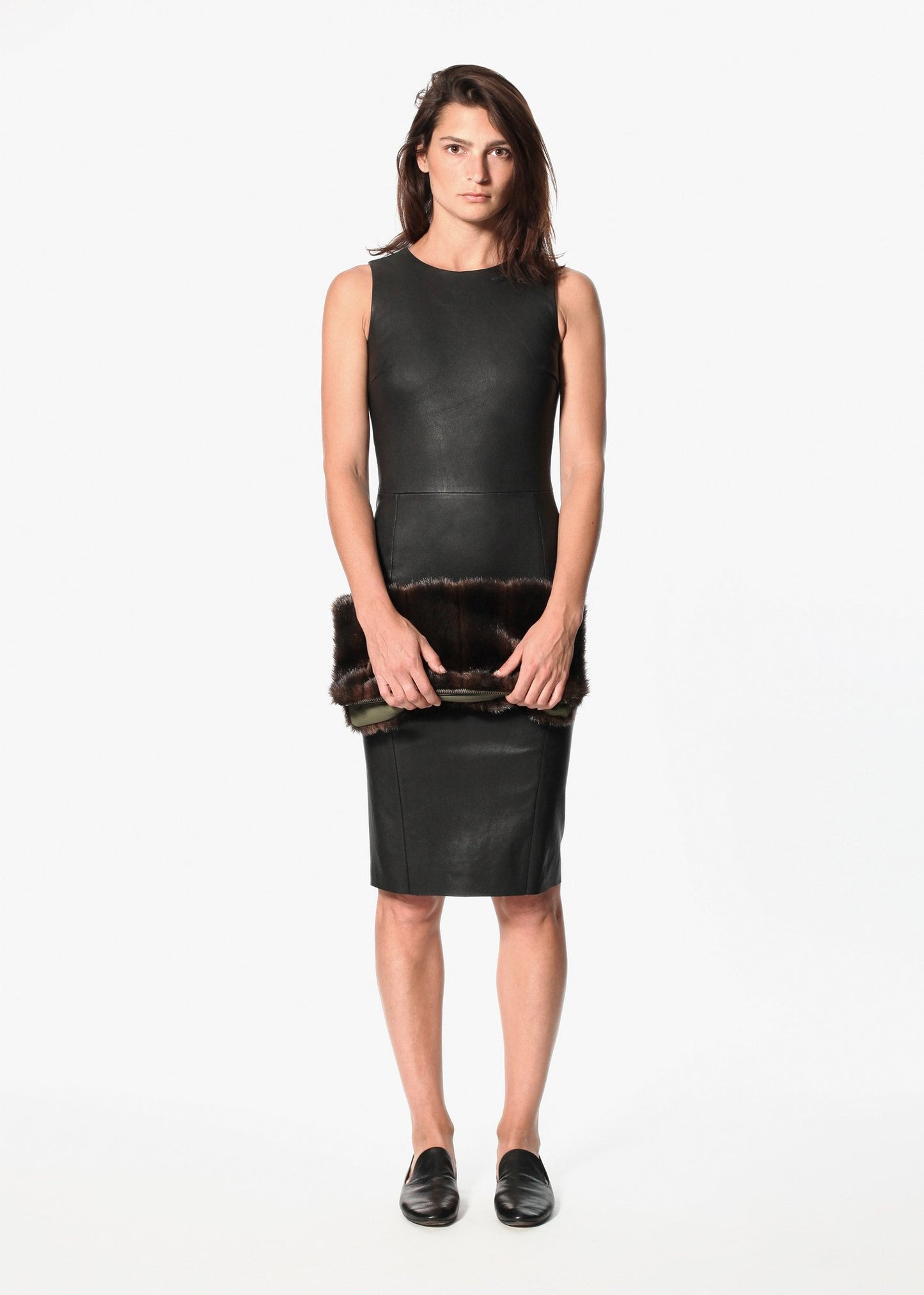 Iranta Leather Dress in Black - annaclothes