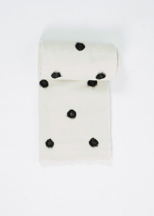 Cashmere Dot Shawl in Black/White - annaclothes