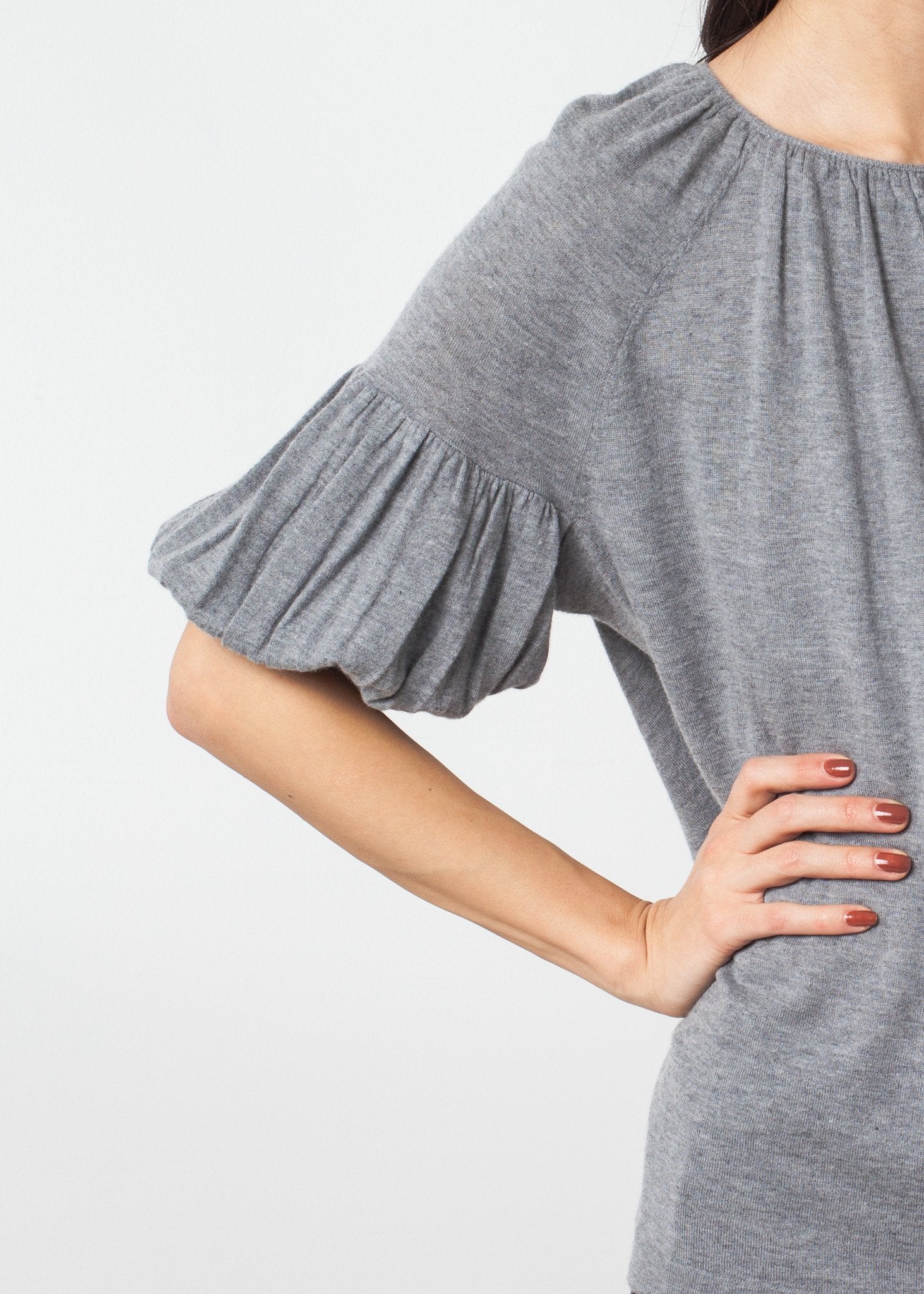 Cashmere Puff Sleeve Knit - annaclothes