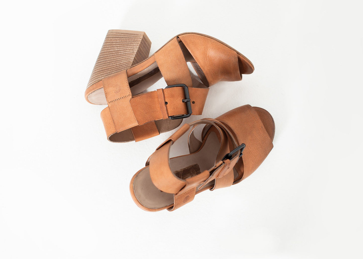 Buckle Strap Heel in Brown - annaclothes