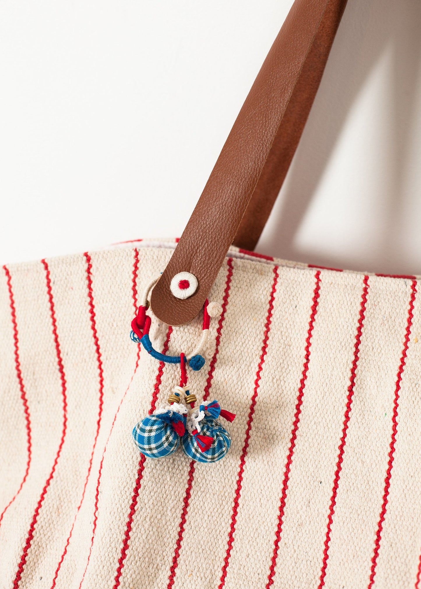 Woven Oversized Tote in Red Stripe - annaclothes