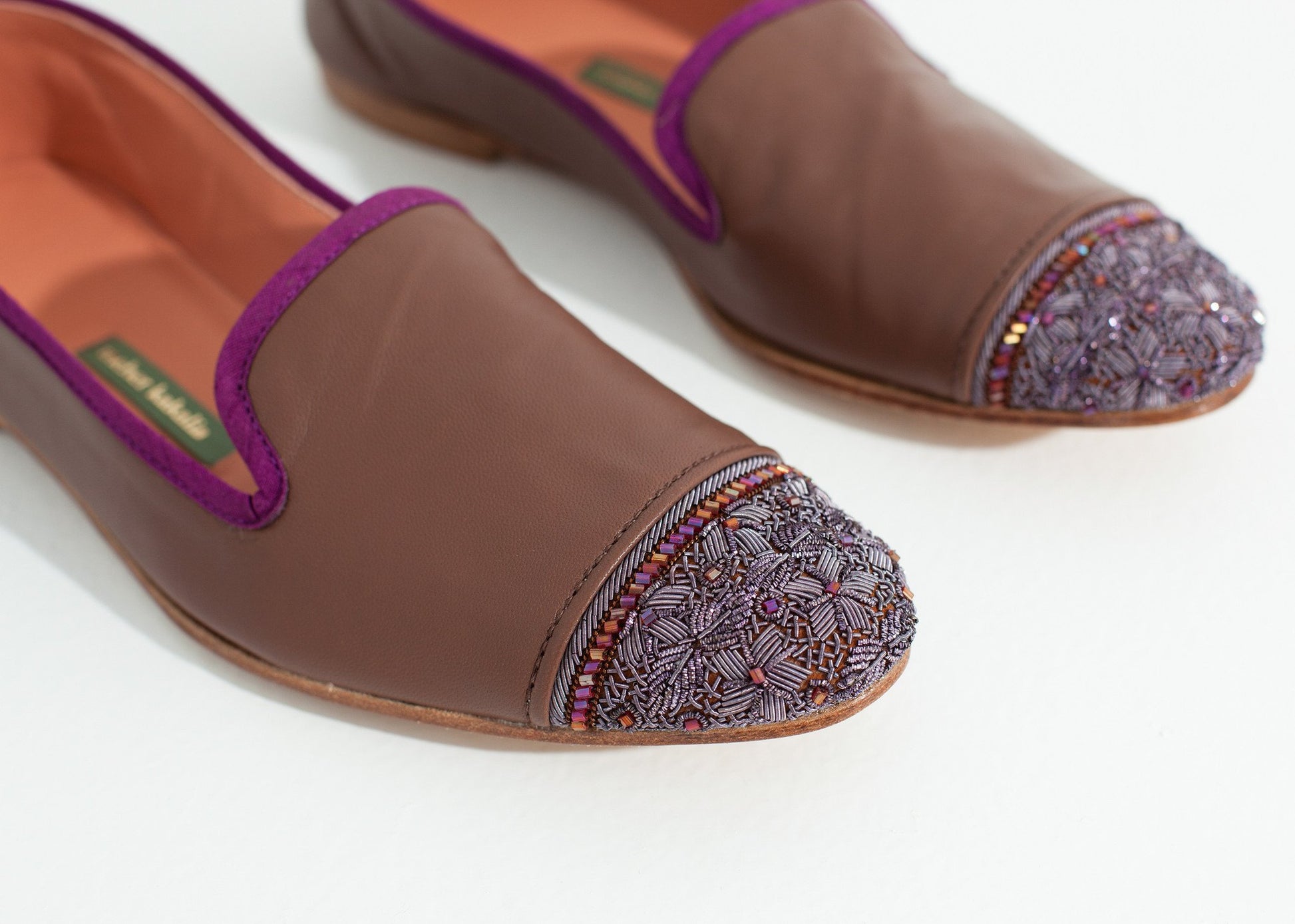 Bizi Cap Toe Loafer in Rose/Aubergine - annaclothes