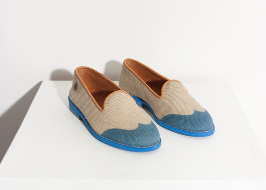 Wingtip Loafer in Blue - annaclothes