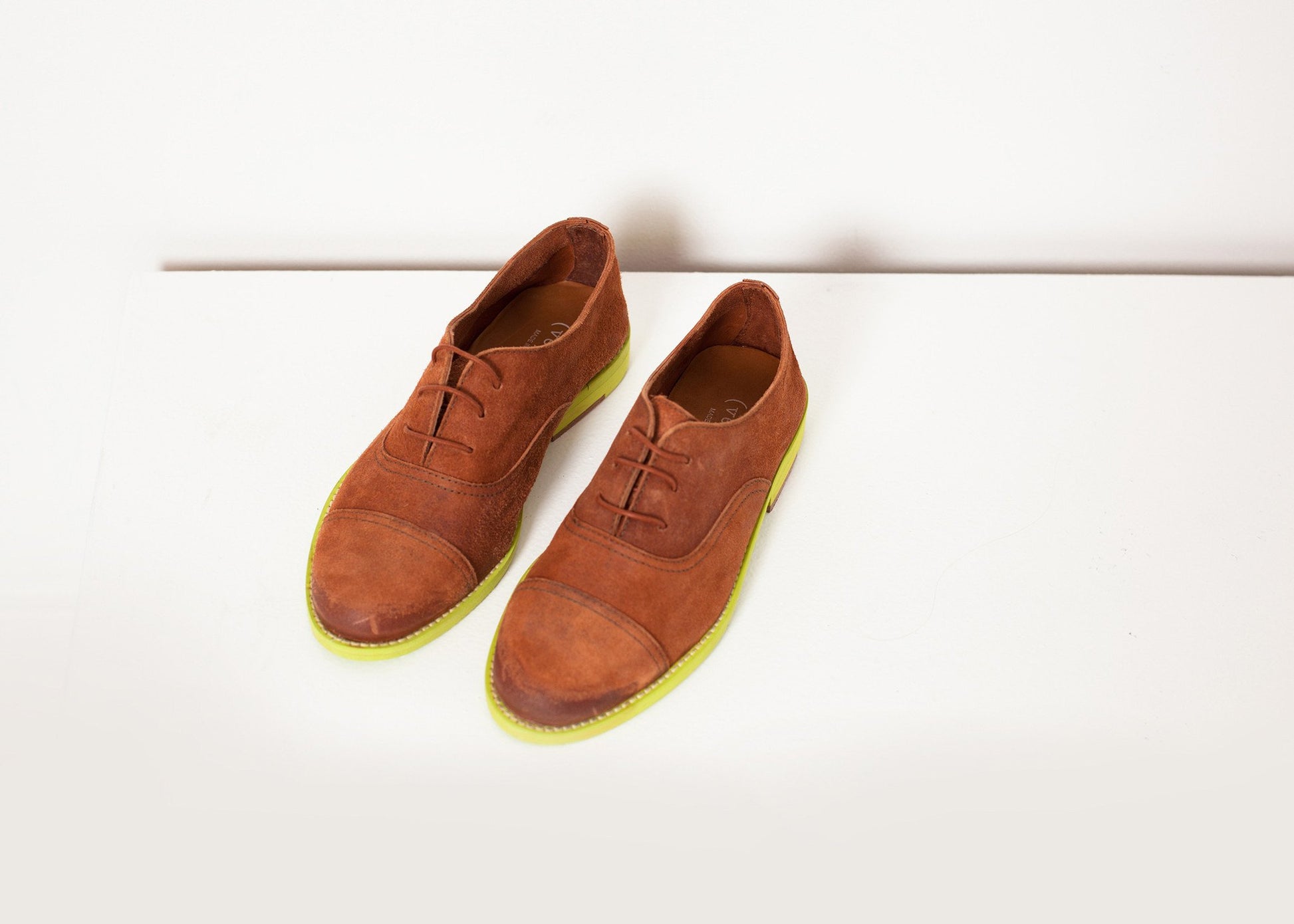 Suede Oxford in Natural/Lime - annaclothes