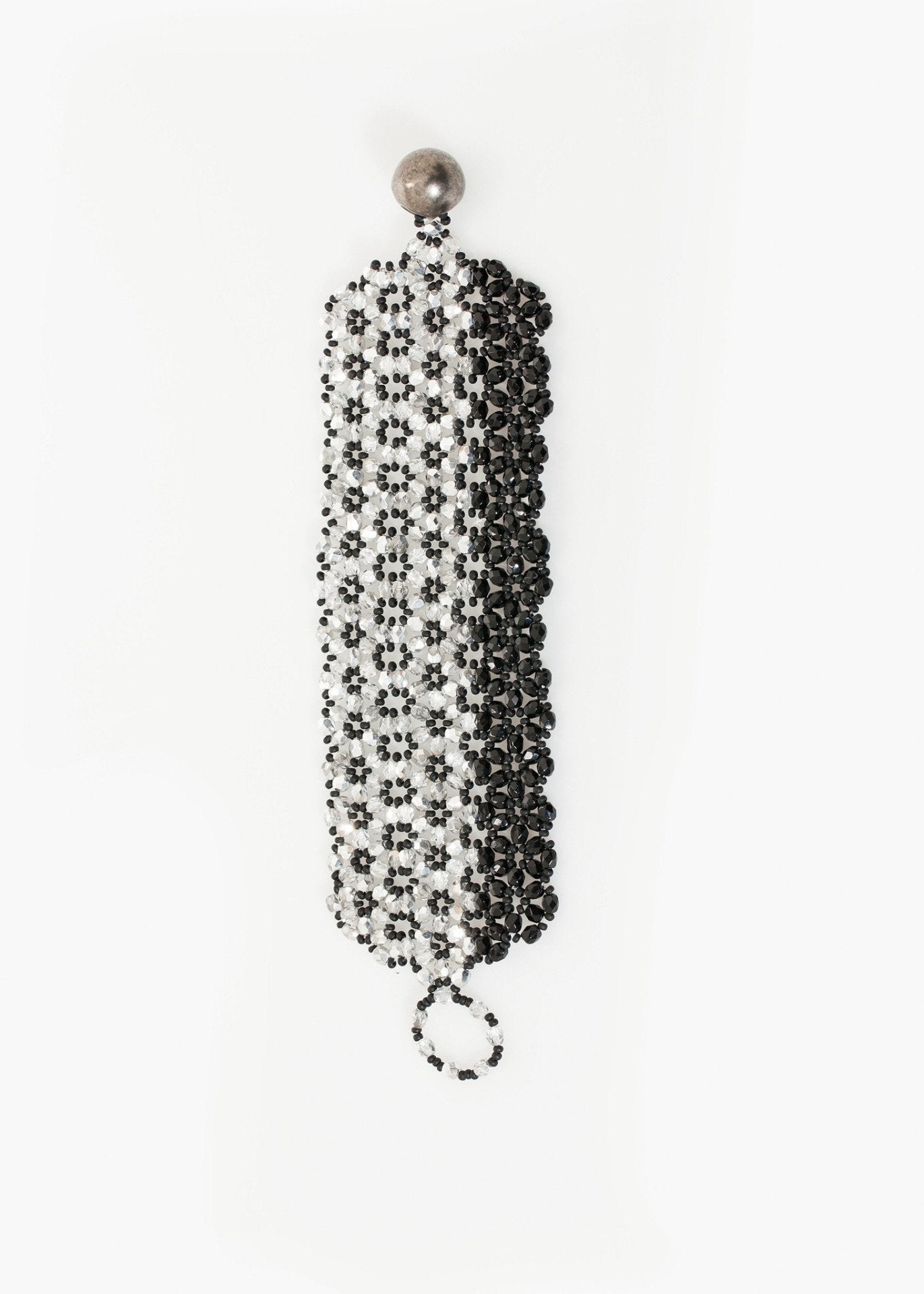 Lattice Bead Cuff in Silver/Black - annaclothes