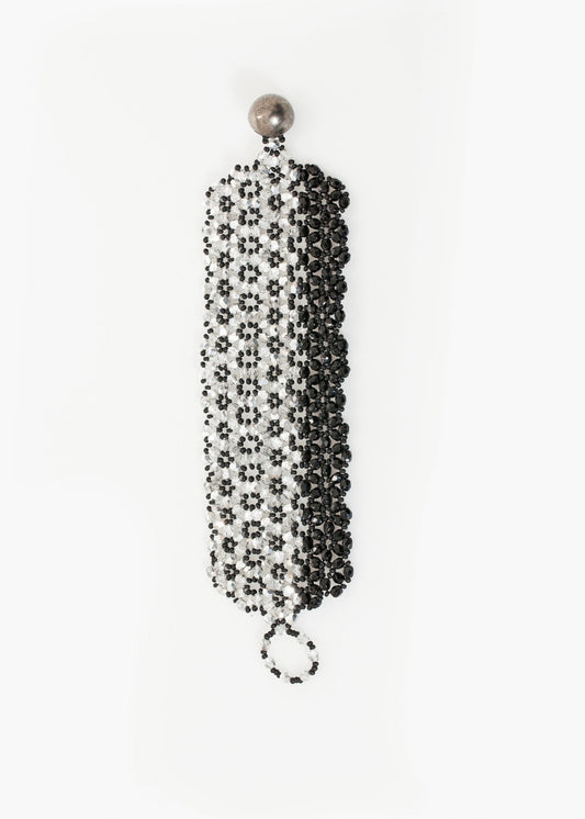 Lattice Bead Cuff in Silver/Black - annaclothes